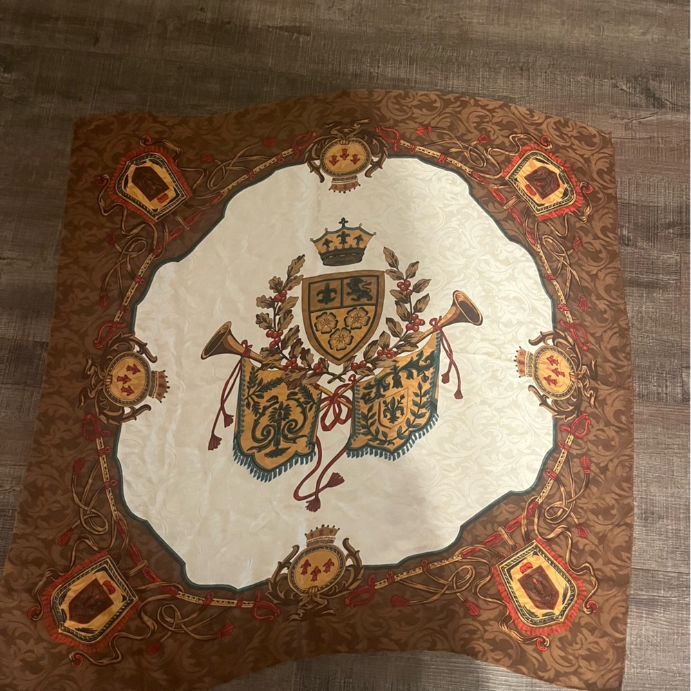 Talbots Baroque Pattern Shield Emblem 100% Silk S… - image 1